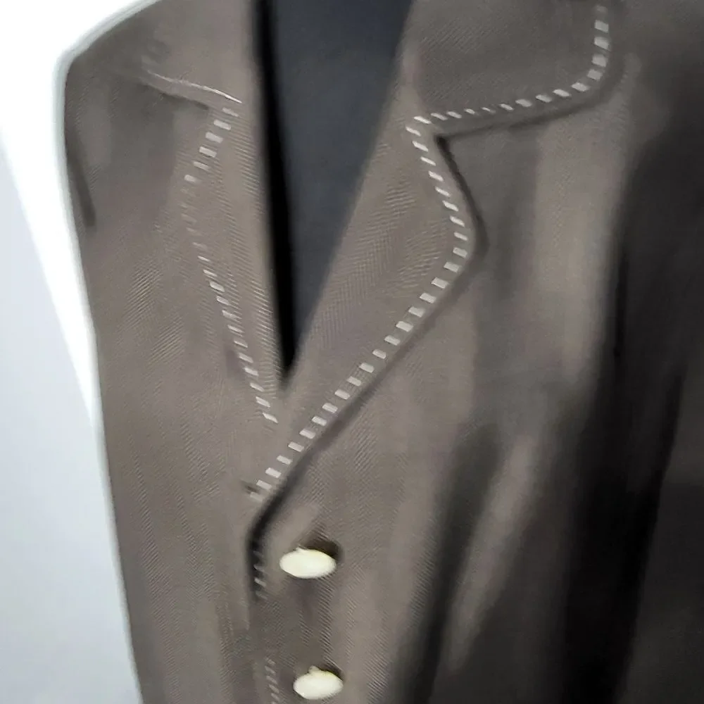 Ellen Tracy / Linda Allard Wool, Linen & Silk Blend Brown Jacket